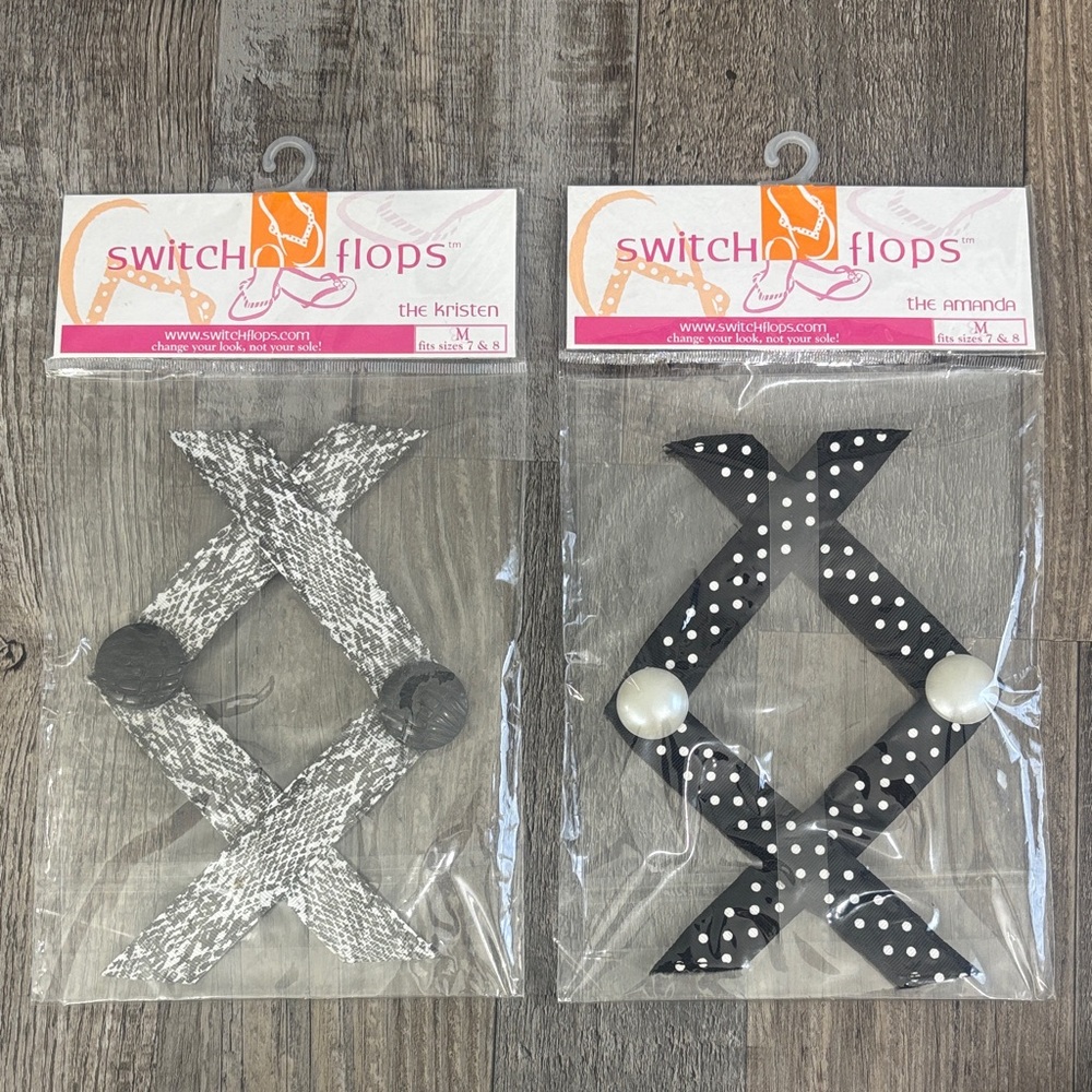 Switchflops Women's Black and White Strap Set